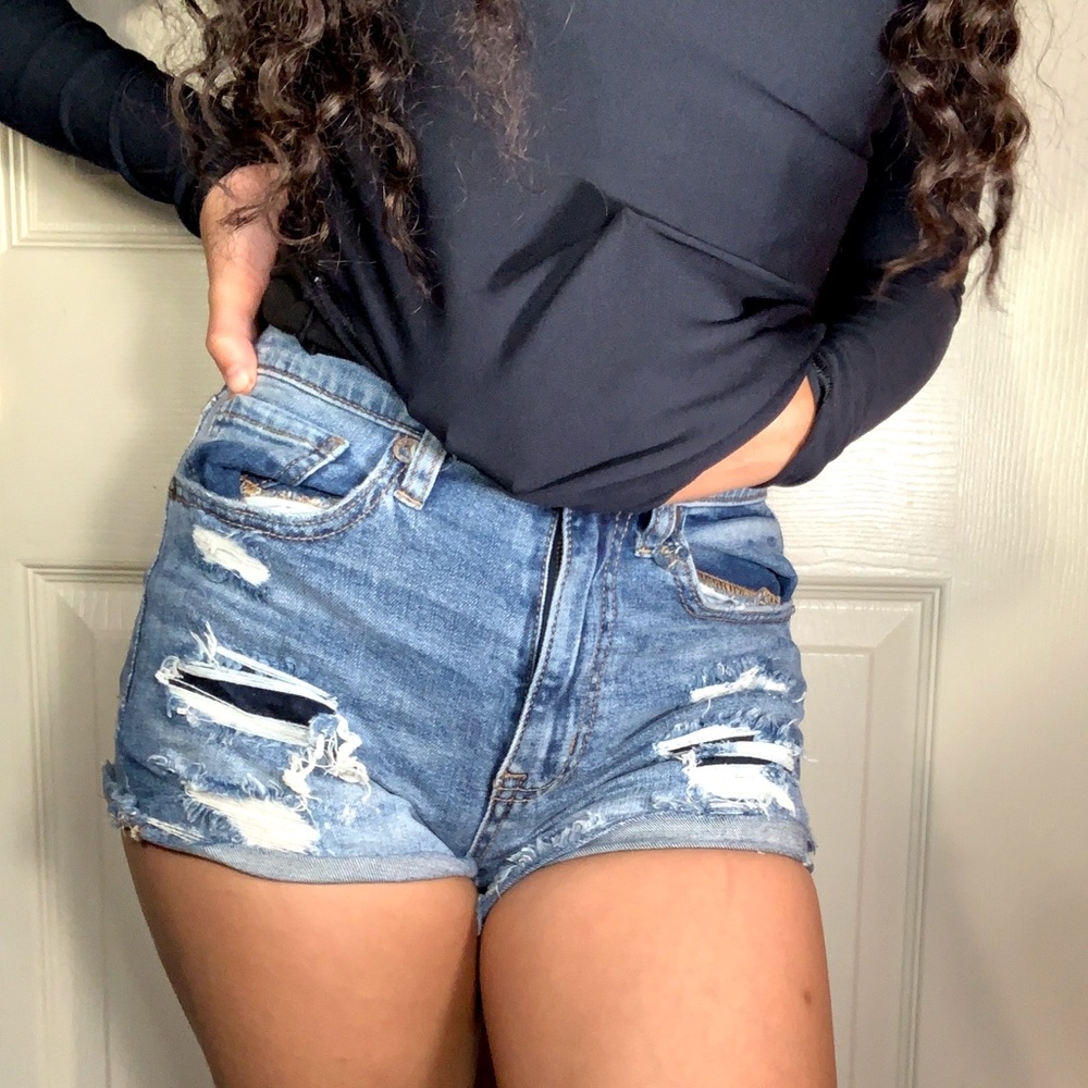 Aeropostale blue jean booty shorts
